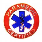 Paramedic Certified Collar Pin Device Blue Star of Life Uniform 62S2 Silver Red