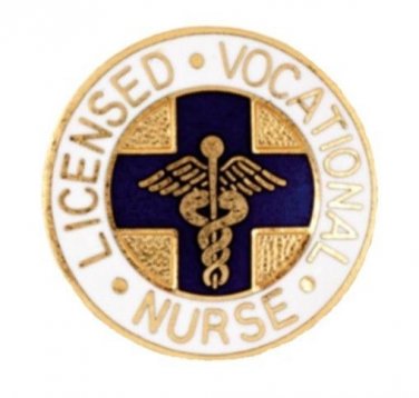 LVN Pin Licensed Vocational Nurse Caduceus Blue Cross Nursing Graduation New