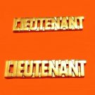 Lieutenant Collar Pin Set Gold Cut Out Letters Police Security Officer 2424 New