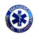 EMT Lapel Pin Emergency Medical Technician Blue Star of Life 58S 1M Silver New