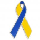 Down Syndrome Lapel Pin Blue Yellow Ribbon Awareness Collar Cap Tac New