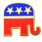 US Republican Lapel Pin Party Elephant Red White Blue Patriotic Support New