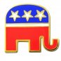 US Republican Lapel Pin Party Elephant Red White Blue Patriotic Support New