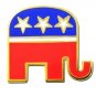 US Republican Lapel Pin Party Elephant Red White Blue Patriotic Support New