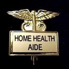 Home Health Aide Pin Caduceus Gold Plate 3529G Professional Medical Pins New
