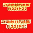 Security Officer Collar Pin Set Cut Out Letters Insignia Gold Metal P2202 New