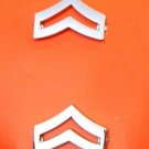 Corporal Collar Pin Device 3/4" Nickel Set Chevron Rank Insignia Police 303N New