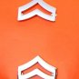 Corporal Collar Pin Device 3/4" Nickel Set Chevron Rank Insignia Police 303N New