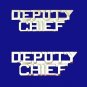 Deputy Chief Collar Pin Set Fire Dept Police Rank Nickel Cut Out Letters P2215