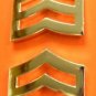 Sergeant Chevron 1" Collar Pin Set SGT Rank Insignia Police Military Gold P764