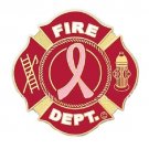 Breast Cancer Pin Fire Dept Pink Ribbon Maltese Cross Fire Fireman New