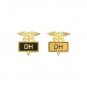 DH Dental Hygienist Lapel Pin Inlaid Framed Caduceus Two 2 Colors 3503 New