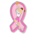 Pink Ribbon Basketball Player Pin Breast Cancer Awareness Team Sport Edition New