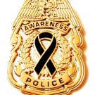 Police Badge Pin Black Awareness Ribbon Security Mourning Officer Cancer Cause G