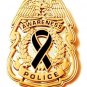 Police Badge Pin Black Awareness Ribbon Security Mourning Officer Cancer Cause G