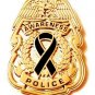 Police Badge Pin Black Awareness Ribbon Security Mourning Officer Cancer Cause G