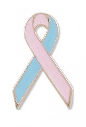 Pink Blue Ribbon Pin SIDS Awareness Sudden Infant Loss Syndrome Infertility New