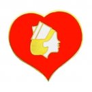 Red Heart Nurse Pin White Head Nursing Emblem Lapel Graduation Recognition 5058