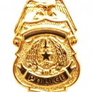 Police Officer Tie Tac Badge Eagle Top Gold Plated Policeman Shield P3600 New