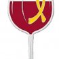 Yellow Awareness Pin Ribbon Red Wine Cancer Cause Glass Goblet Tasting Wines New