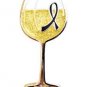 Black Ribbon Lapel Pin Unique Awareness White Wine Goblet Glass Cancer Cause New