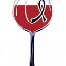 Black Ribbon Lapel Pin Unique Awareness Red Wine Goblet Glass Cancer Cause New