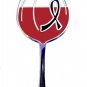 Black Ribbon Lapel Pin Unique Awareness Red Wine Goblet Glass Cancer Cause New