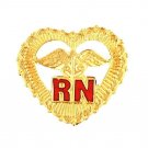 RN Pin Heart Caduceus Beaded Registered Nurse Graduation Pinning Ceremony Pins
