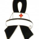Black Ribbon Lapel Pin Awareness Nurse Cap Nursing Melanoma Cancer Cause New