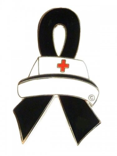 Black Ribbon Lapel Pin Awareness Nurse Cap Nursing Melanoma Cancer Cause New