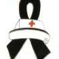 Black Ribbon Lapel Pin Awareness Nurse Cap Nursing Melanoma Cancer Cause New