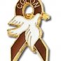 Colon Cancer Awareness Lapel Pin Rust Brown Ribbon White Dove Gold Letters New