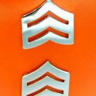 SGT Chevron 3/4" Collar Pin Rank Insignia Sergeant Police Military Nickel 305