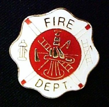 Fire Department Lapel Pin Maltese Cross Fireman Fighting Fires Ladder Hat Ax New