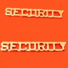 Security Officer Collar Pin Set Insignia Gold Metal Cut Out Letter 2200 New