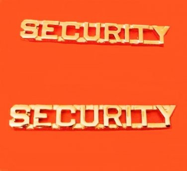 Security Officer Collar Pin Set Insignia Gold Metal Cut Out Letter 2200 New