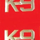 K-9 Unit Collar Pin Device Set 2 Police Canine Dog Nickel Cut Out Letter 2513