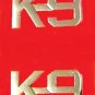 K-9 Unit Collar Pin Device Set 2 Police Canine Dog Nickel Cut Out Letter 2513
