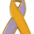 Psoriasis Awareness Lapel Pin 2 tone Ribbon Orchid Orange Skin Disease USA New