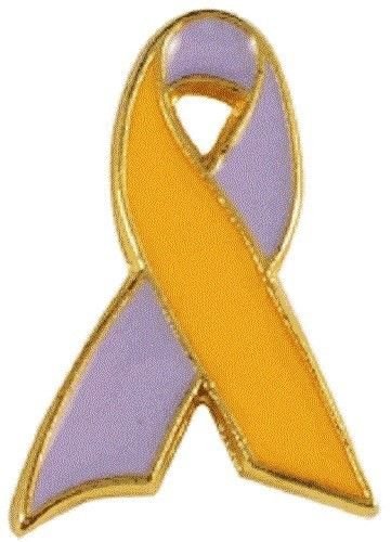 Psoriasis Awareness Lapel Pin 2 tone Ribbon Orchid Orange Skin Disease USA New