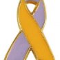 Psoriasis Awareness Lapel Pin 2 tone Ribbon Orchid Orange Skin Disease USA New