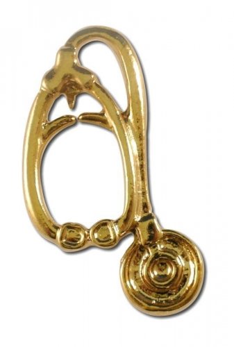 Stethoscope Lapel Pin Tac Gold Plate Dr Nurse Vet Medical Center Hospital New