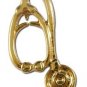 Stethoscope Lapel Pin Tac Gold Plate Dr Nurse Vet Medical Center Hospital New