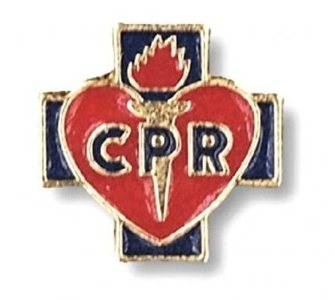 CPR Lapel Pin Tac Red Heart Blue Cross Medical EMT EMS Student Graduation New