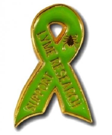 Lyme Disease Lapel Pin Tac Awareness Ribbon Tick Fever Support Lime New