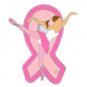 Pink Ribbon Ballerina Lapel Pin Breast Cancer Awareness Ballet Dancer Toe New