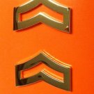 Corporal Collar Device Pin Set Chevron Rank Insignia 1" Police Gold P762G New