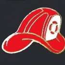 Red Fire Department Chief Hat Gold Plate Insignia Emblem Lapel Pin Cap Tac New