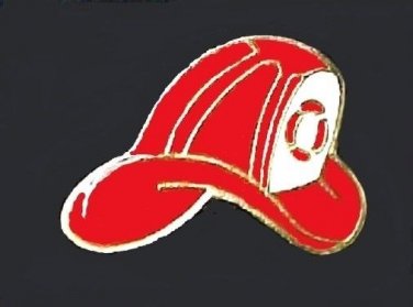 Red Fire Department Chief Hat Gold Plate Insignia Emblem Lapel Pin Cap Tac New