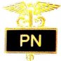 Practical Nurse PN Pin Medical Black Inlaid Caduceus 3507B New